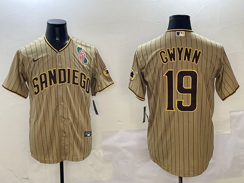 Men San Diego Padres #19 Gwynn Brown Stripe Game 2025 Nike MLB Jersey style 2